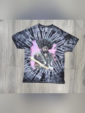 ICON Black Tie-Dye Tee with Pink and Blue Graphic